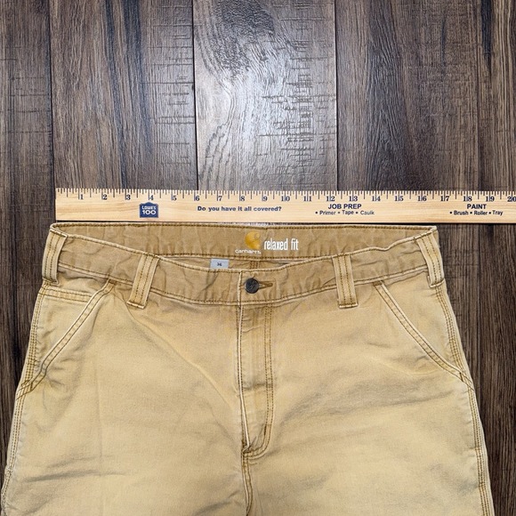Carhartt Relaxed Fit Canvas Shorts Men's Size 36 Tan Workwear Faded - Picture 5 of 8